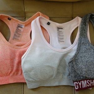 Three Gymshark Sports Bras